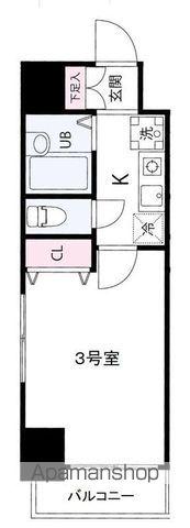 アミティエ船橋駅前(1K/11階)の間取り写真