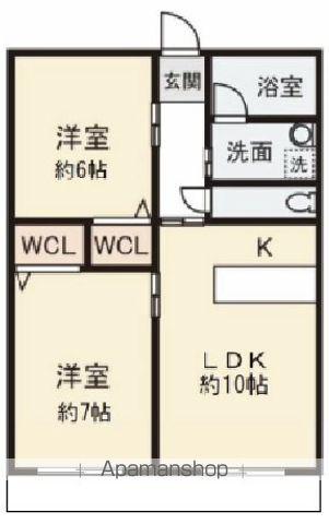 シティハイムセゾン(2LDK/2階)の間取り写真