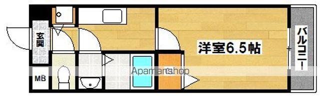 ファインコート北三国丘(1K/6階)の間取り写真