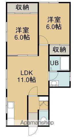 ミッキーハウス(2LDK/1階)の間取り写真