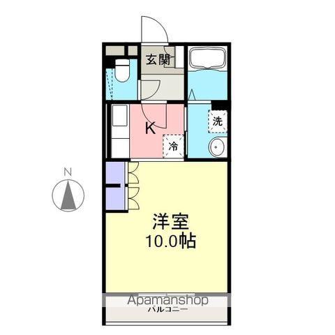 ガーデナ福島(ワンルーム/1階)の間取り写真