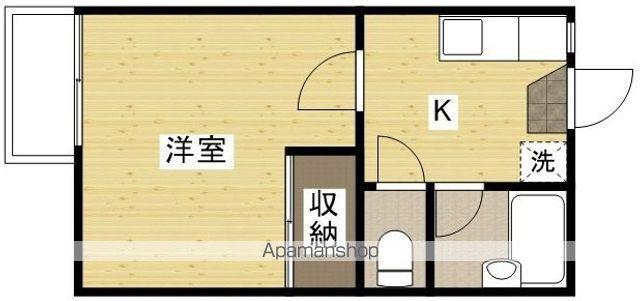 はねおキッタカA棟(1K/2階)の間取り写真