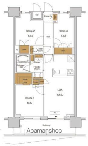 RJRプレシア東十条ガーデン(3LDK/14階)の間取り写真