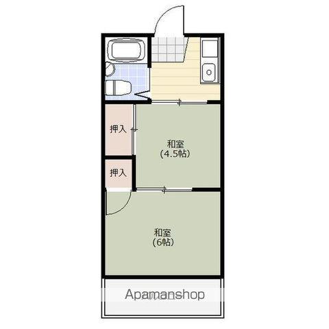 カーサソシアル(1K/1階)の間取り写真