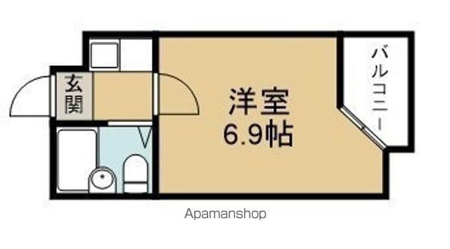 ベルシティ高松(1K/2階)の間取り写真