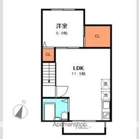 アーバン(1LDK/2階)の間取り写真