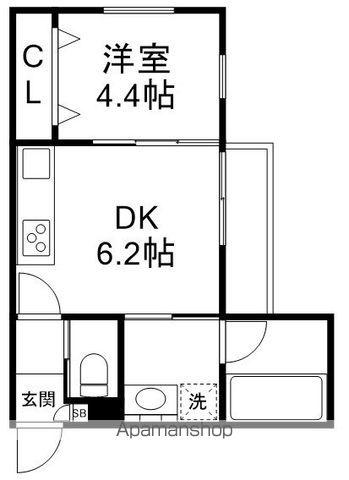 ARC八千代台(1DK/1階)の間取り写真