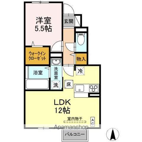 BELLE FLEUR(1LDK/1階)の間取り写真