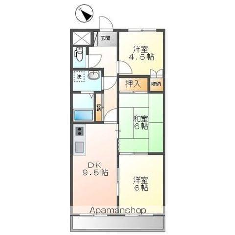 エヴァークレストール(3DK/3階)の間取り写真