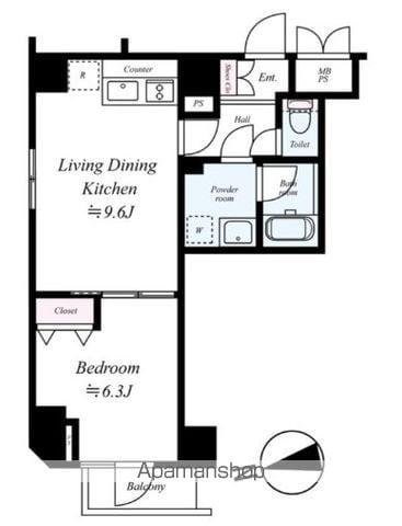 ARTESSIMO PRENDO(1LDK/8階)の間取り写真