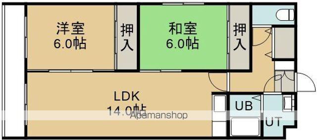 クレステージ田家(2LDK/2階)の間取り写真
