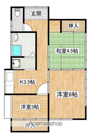 日豊本線 西都城駅 徒歩19分 1階建 築54年(3K)の間取り写真