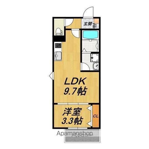 LE COCON 春日井Ⅱ(1LDK/1階)の間取り写真