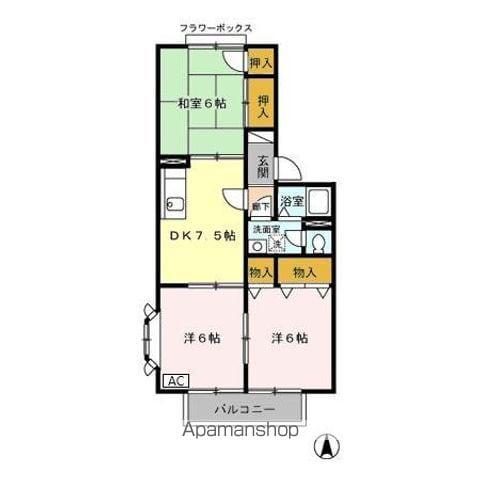 プリシアードI(3DK/2階)の間取り写真