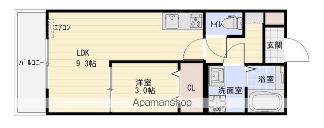 フェリス道本(1LDK/1階)の間取り写真