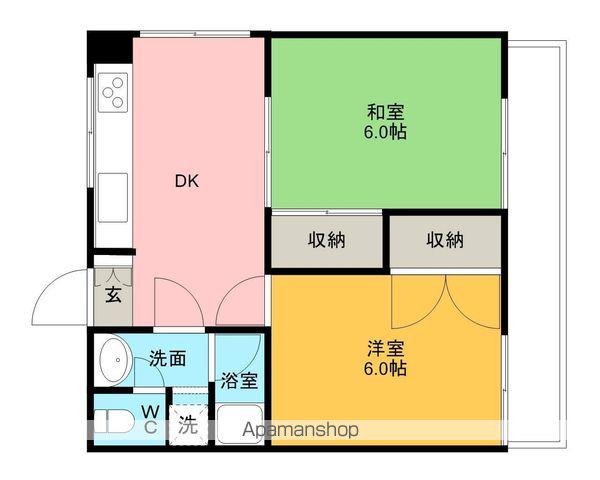 下田ハイツ馬場町(2DK/2階)の間取り写真