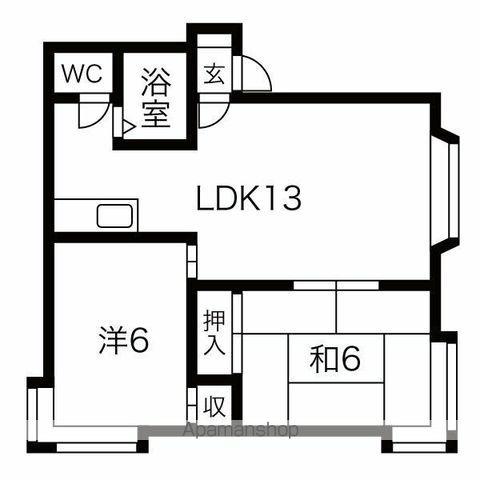 マクセル66/100(2LDK/3階)の間取り写真