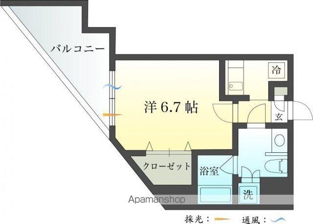 ナビールコート白金(1K/8階)の間取り写真