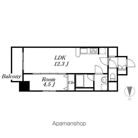 ファンファーレKOGANE(1LDK/12階)の間取り写真