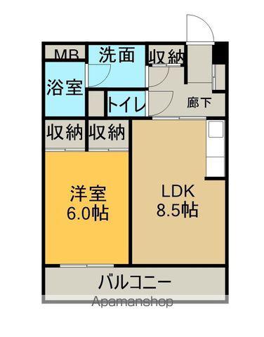 久野中央ビル(1LDK/3階)の間取り写真