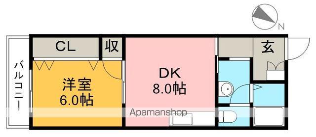 コーポレッドハット(1DK/4階)の間取り写真