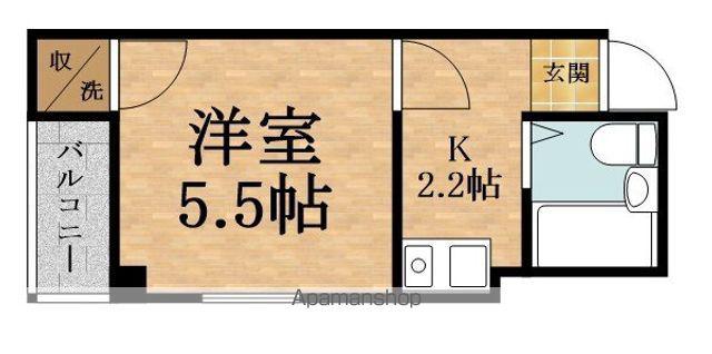 ビッグバーンズマンション高殿(1K/3階)の間取り写真