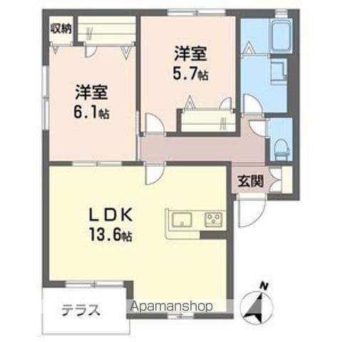 コートヴェール南片江ⅠC棟(2LDK/1階)の間取り写真