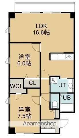 BELLEZZA函館湯川(2LDK/2階)の間取り写真