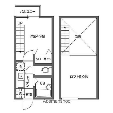カーサベルデ中野(1K/2階)の間取り写真