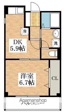 エムズコート(1DK/1階)の間取り写真