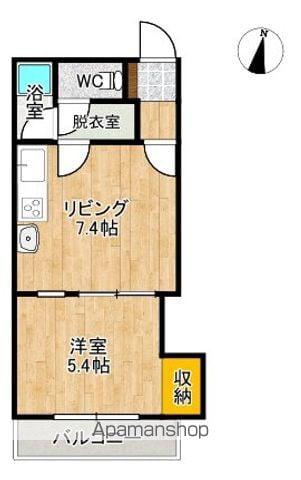 コーポラスNAO(1DK/4階)の間取り写真