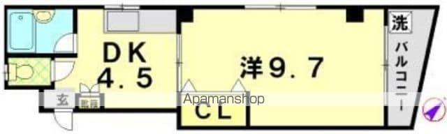 アクシス根本(1DK/3階)の間取り写真