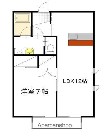 ヴィライナダ B棟(1LDK/2階)の間取り写真