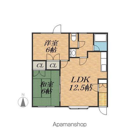 ヴィラフレール17(2LDK/1階)の間取り写真