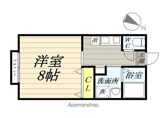 洋光台ホームズ(ワンルーム/2階)の間取り写真