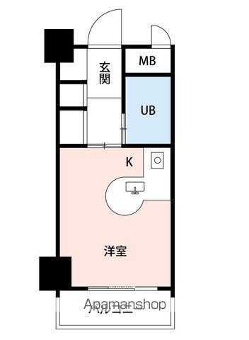 ルポ六本松(ワンルーム/11階)の間取り写真