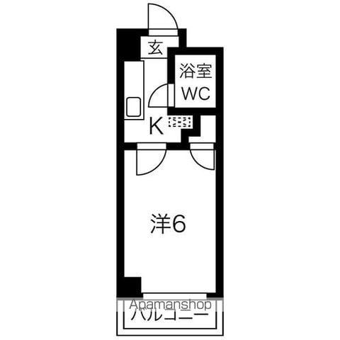 ユーワハイツ(1K/5階)の間取り写真