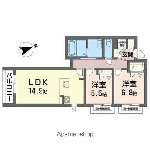 MAISON MAST ICHINOSEKI(2LDK/3階)の間取り写真