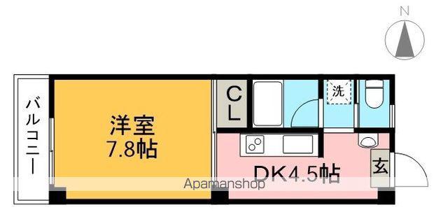 BENEFIT HARIMAYA(1DK/2階)の間取り写真