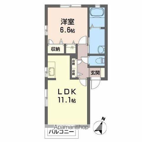 ヴィオーラ(1LDK/1階)の間取り写真