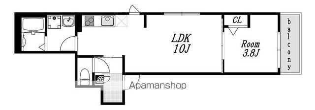 クレストパレス八柱(1LDK/2階)の間取り写真