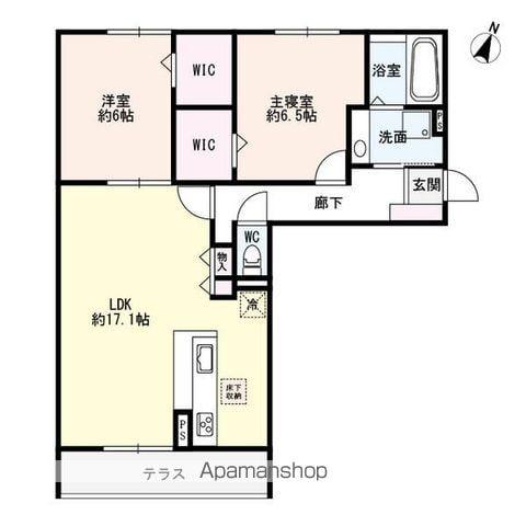 シルトクレーテA棟(2LDK/2階)の間取り写真
