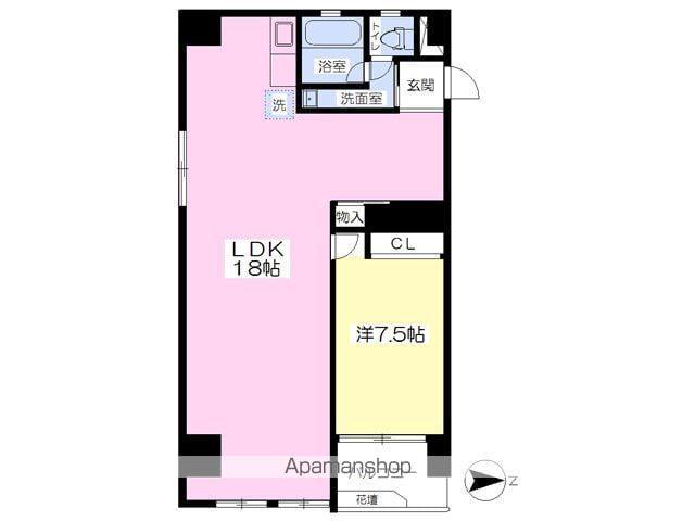 河上ビル(1LDK/5階)の間取り写真