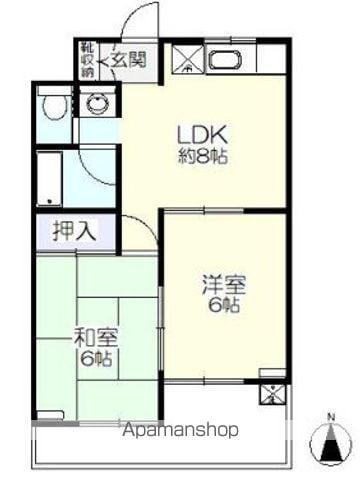 サンハイネス中瀬(2DK/3階)の間取り写真