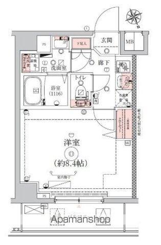 エストゥルース東向島(1K/4階)の間取り写真