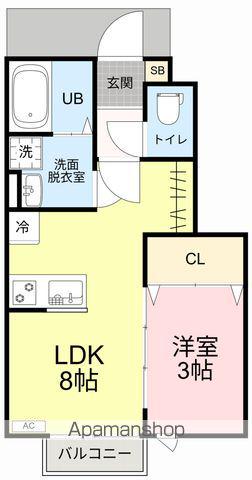 ESCONDITE卸町Ⅱ(1LDK/1階)の間取り写真
