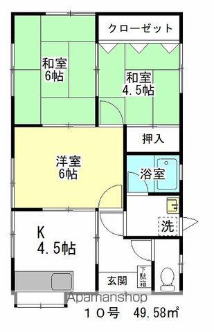 成田線 笹川駅 徒歩107分 1階建 築49年(3K)の間取り写真