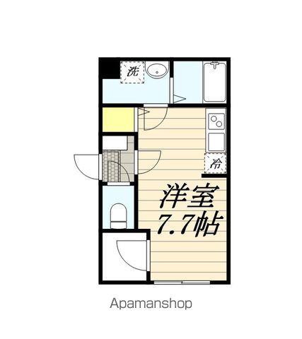 トリニティ千早(ワンルーム/2階)の間取り写真