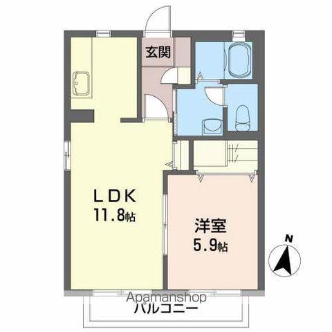 サンプレーヌ(1LDK/2階)の間取り写真