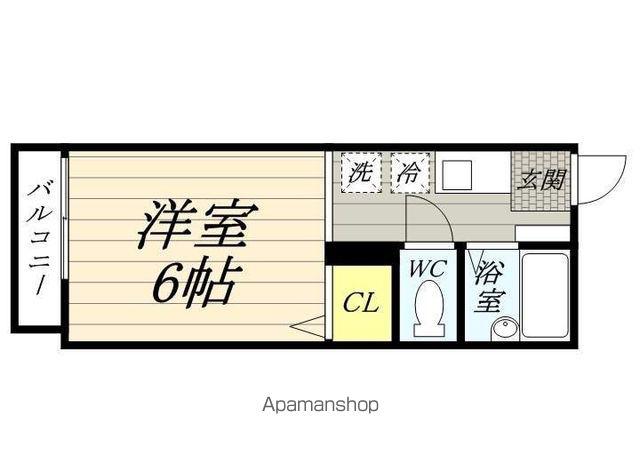 末吉パークハイツ(ワンルーム/2階)の間取り写真